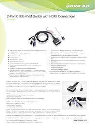 2 Port Cable Kvm Switch With Hdmi Connections Manualzz Com