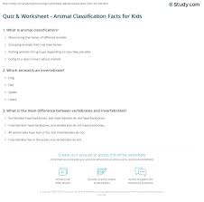 All printables and freebies on tiara tribe are for your personal use only. Quiz Worksheet Animal Classification Facts For Kids Study Com