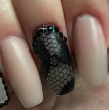 black lace nail cover