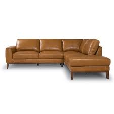 Mayfair Leather Sectional Tan Right