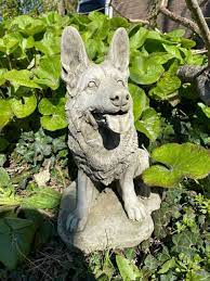 Sitting Alsatian Stone Statue Burgess