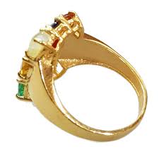 big stone navaratna ring made with 22k