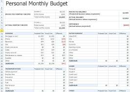 Excel Spreadsheet Monthly Budget Template Personal Monthly Budget
