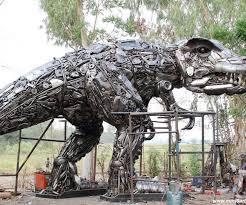 Life Size T Rex Metal Sculpture