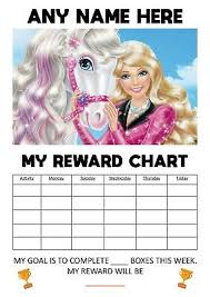Personalised Childrens A4 Reward Behaviour Chart Barbie And