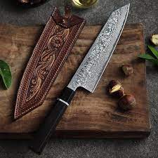 Currently, the best kitchen knife is the wusthof classic ikon set. Hezhen 8 5 Kiritsuke Chef Knife Japan Vg10 Damascus Steel Kitchen Knives Nice Cover Cook Tools Ebony Wood Buffalo Horn Handle Kuchenmesser Aliexpress