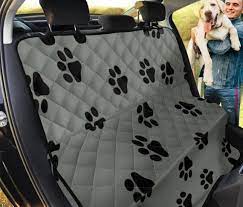 Grey Paw Print Backseat Protector Car