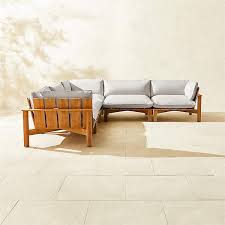 L Shaped Teak Outdoor Sectional
