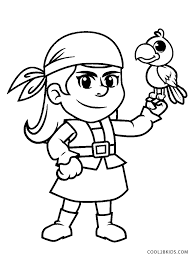 Young pirate vector coloring page. Free Printable Pirate Coloring Pages For Kids