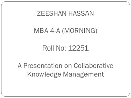 Knowledge Management Presentation authorSTREAM
