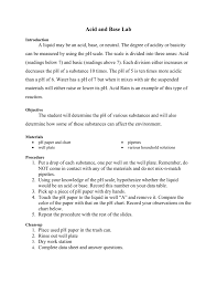 Acid And Base Lab Instructions