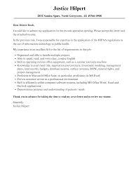 records specialist cover letter