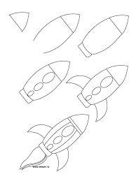 All those simple shapes are good for those just learning how to draw. Pin By Sophie Janvrin On Vbs 2014 Blast Off Easy Drawings Art Drawings For Kids Rocket Drawing