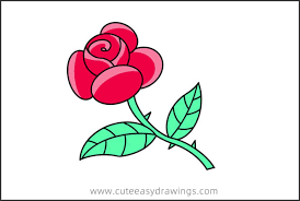 How to draw a rose. How To Draw A Red Rose Easy Step By Step For Kids Cute Easy Drawings