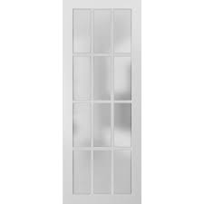 slab barn door panel frosted glass 12