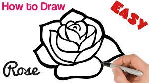 With just a few simple shapes and strokes you will be drawing dozens of roses in no time. How To Draw A Rose Easy Art Tutorial For Beginners Youtube