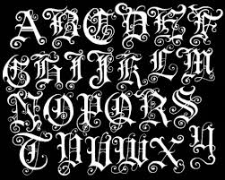 Old English Letter Alphabet Chart Font Numbers Copy And