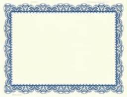 20 Blank Certificate Paper Blue Border Design Your Own Award