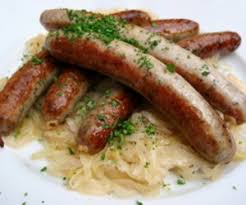 baked knockwurst with sauer
