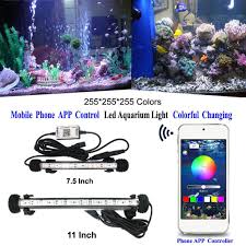 Amazon Com Panamire Rgb Aquarium Light Led Fish Tank Light Moblie App Bluetooth Controller Colorful Changing Submersible Marine Light Lamp Planted Waterproof Pet Supplies