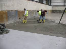 placing concrete toppings