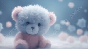 cute little blue and pink teddy bear hd