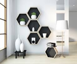 Idea Of Hexagon Shelf Wooden Design On
