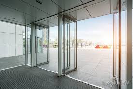 Glass Door Of Office Entrance Hall