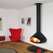 Ceiling Mounted Hanging Fireplace Wood