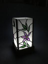 stained glass lamp with mitered corners
