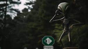 alien statue on the highway hd