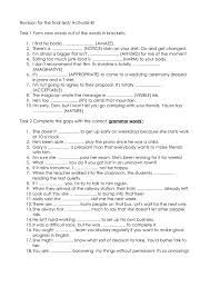 Revision for the final test activate b1 worksheet