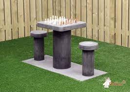Concrete Chess Table Anthracite