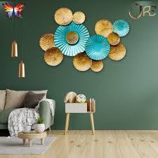 Luxury Blue Green Gold Plate Wall Decor