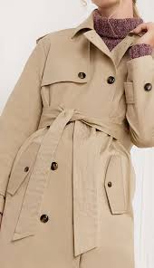 Latest Belted Cotton Trench Coat