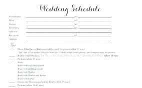 Day Of Wedding Schedule Template Woodnartstudio Co