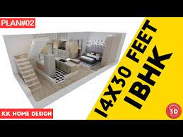 1 Bhk Floor Plan With Interior Design