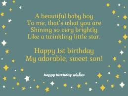 felt 1st birthday wishes for son