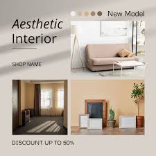 aesthetic interior design collage in