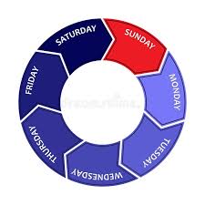 Pie Chart With Days Of The Week Five Working Days And Two