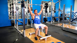 seated barbell shoulder press video