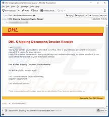 dhl shipping doent invoice receipt