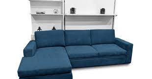 Shelf Wall Bed Over Sectional Sofa