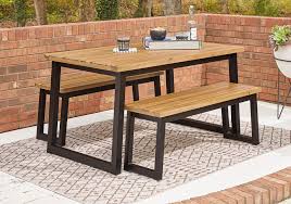 Ashley Town Wood Outdoor Dining Table Set Set Of 3 Black Brown