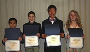  Photo caption  left to right  State Representative Noreen Kokoruda with  th  grade essay contest finalists  Jacob Bauer  Ryan Wei  Wiley Johnson and    