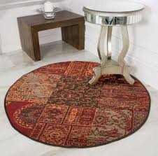 round circle patchwork wine rug milan