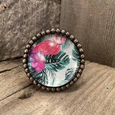 Moroccan Knob Pink Flamingo Art Metal