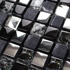 mini marble and glass tile backsplash