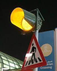 blinking yellow traffic light
