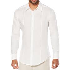 Cubavera Mens Collar Neck Long Sleeve Button Front Shirt